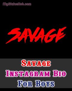 Savage Instagram Bio for Boys